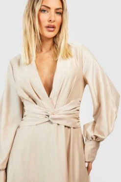 Satin-Maxikleid Mit Twist Vorne -Stil Formen Verkäufe gzz50278 champagne xl 3