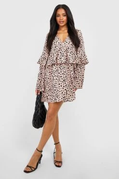 Smok-Kleid Mit Rüschen-Detail -Stil Formen Verkäufe gzz50475 stone xl 2