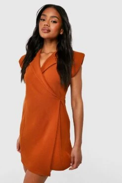 Ärmelloses Jersey Wickel-Blazerkleid Aus Crepestoff