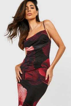 Mesh Maxi-Slipkleid Mit Abstraktem Blumenprint 8 Mesh Maxi-Slipkleid Mit Abstraktem Blumenprint -Stil Formen Verkäufe gzz50503 red xl 2