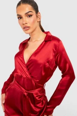 Wickel-Kleid Aus Satin -Stil Formen Verkäufe gzz50771 berry xl 3