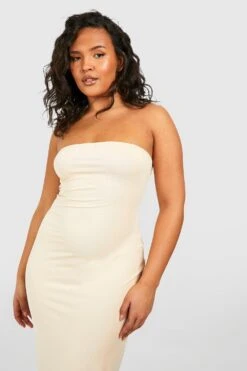 Plus Mattes Premium Bandeau-Midikleid 9 Plus Mattes Premium Bandeau-Midikleid -Stil Formen Verkäufe gzz50930 sand xl 3