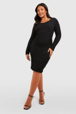 Plus Strukturiertes Bodycon-Kleid