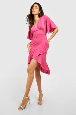 Wickel-Midikleid Mit Rüschen -Stil Formen Verkäufe gzz51138 hot20pink xl 2
