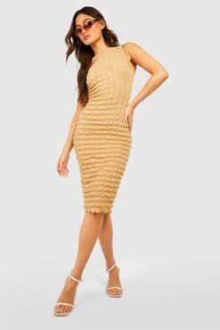 Strukturiertes Asymmetrisches Midikleid