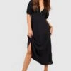 Midikleid Mit Tiefem Ausschnitt Und Puffärmeln -Stil Formen Verkäufe gzz51150 black xl