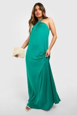 Neckholder-Maxikleid Mit Twist-Detail -Stil Formen Verkäufe gzz51212 green xl 2