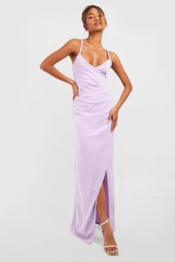 Gerafftes Wickel-Maxikleid -Stil Formen Verkäufe gzz51225 lilac xl 2