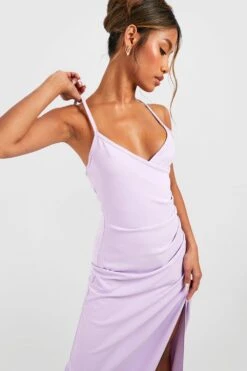 Gerafftes Wickel-Maxikleid -Stil Formen Verkäufe gzz51225 lilac xl 3
