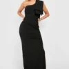 Asymmetrisches Maxikleid Mit Drapiertem Detail -Stil Formen Verkäufe gzz51229 black xl
