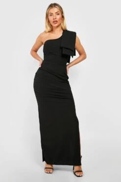 Asymmetrisches Maxikleid Mit Drapiertem Detail