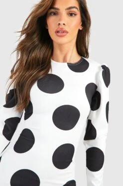 Gepunktetes Minikleid Mit Puffärmeln 9 Gepunktetes Minikleid Mit Puffärmeln -Stil Formen Verkäufe gzz51280 white xl 3