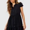 Kurzärmliges Hemd-Kleid -Stil Formen Verkäufe gzz51322 black xl