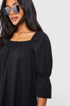 Strukturiertes Smokkleid Mit Puffärmeln -Stil Formen Verkäufe gzz51450 black xl 3