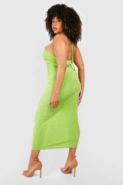 Plus Neckholder-Midikleid -Stil Formen Verkäufe gzz51613 lime xl 1