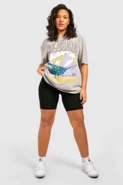 Plus Oversize T-Shirt Mit Colorado-Print -Stil Formen Verkäufe gzz51644 stone xl 2