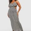 Plus Gehäkeltes Cut-Out Midikleid Mit Zick-Zack Print -Stil Formen Verkäufe gzz51655 black xl