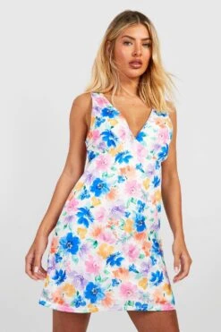 Strukturiertes Florales Minikleid