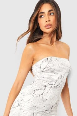 Bandeau-Minikleid Mit Schlagenprint 9 Bandeau-Minikleid Mit Schlagenprint -Stil Formen Verkäufe gzz52003 grey xl 3