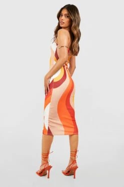 Bandeau-Midikleid Mit Print -Stil Formen Verkäufe gzz52011 orange xl 1