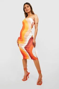 Bandeau-Midikleid Mit Print -Stil Formen Verkäufe gzz52011 orange xl 2