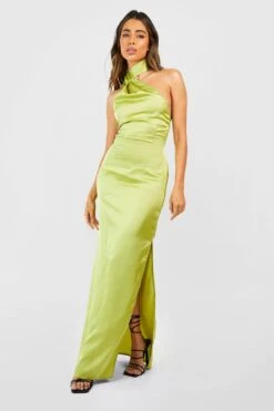 Satin-Maxikleid Mit Quasten-Saum