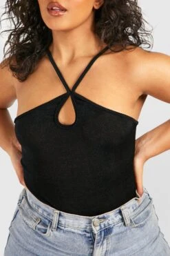 Plus Neckholder-Body Mit Keyhole-Ausschnitt 9 Plus Neckholder-Body Mit Keyhole-Ausschnitt -Stil Formen Verkäufe gzz52070 black xl 3