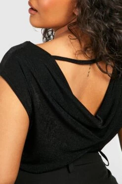 Plus Body Mit Wasserfallausschnitt -Stil Formen Verkäufe gzz52071 black xl 3