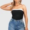 Plus Kontrast Bandeau-Top -Stil Formen Verkäufe gzz52074 black xl