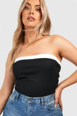 Plus Kontrast Bandeau-Top -Stil Formen Verkäufe gzz52074 black xl 2