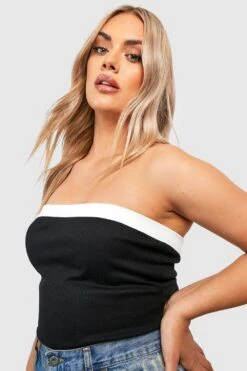 Plus Kontrast Bandeau-Top -Stil Formen Verkäufe gzz52074 black xl 3