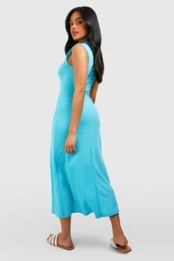 Strukturiertes Midikleid Mit Keyhole-Ausschnitt -Stil Formen Verkäufe gzz52125 blue xl 1