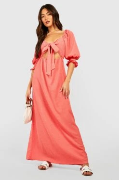 Strukturiertes Midikleid Mit Schnür-Detail -Stil Formen Verkäufe gzz52164 coral xl 2