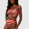 Roter Zebraprint Bandeau-Bikini Mit Hohem Bund -Stil Formen Verkäufe gzz52196 red xl