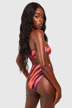 Roter Zebraprint Bandeau-Bikini Mit Hohem Bund -Stil Formen Verkäufe gzz52196 red xl 1