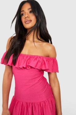 Strukturiertes Rüschen-Kleid -Stil Formen Verkäufe gzz52206 fuchsia xl 3