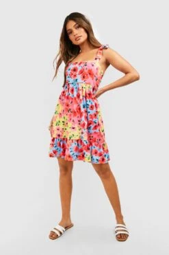 Florales Rüschenkleid Mit Geschnürten Trägern 8 Florales Rüschenkleid Mit Geschnürten Trägern -Stil Formen Verkäufe gzz52231 green xl 2