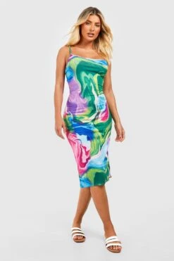 Slipkleid Mit Marmor-Print -Stil Formen Verkäufe gzz52234 pink xl 2