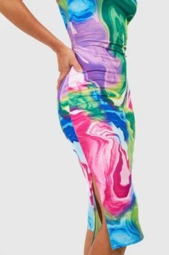 Slipkleid Mit Marmor-Print -Stil Formen Verkäufe gzz52234 pink xl 3