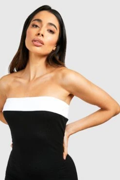 Kontrast Bandeau-Midikleid -Stil Formen Verkäufe gzz52288 black xl 3