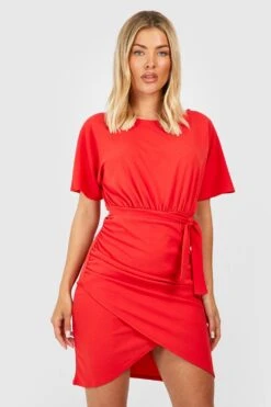 Midikleid Mit Weiten Ärmeln Und Schnür-Detail