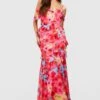 Florals Gestuftes Rüschen-Maxikleid -Stil Formen Verkäufe gzz52593 pink xl