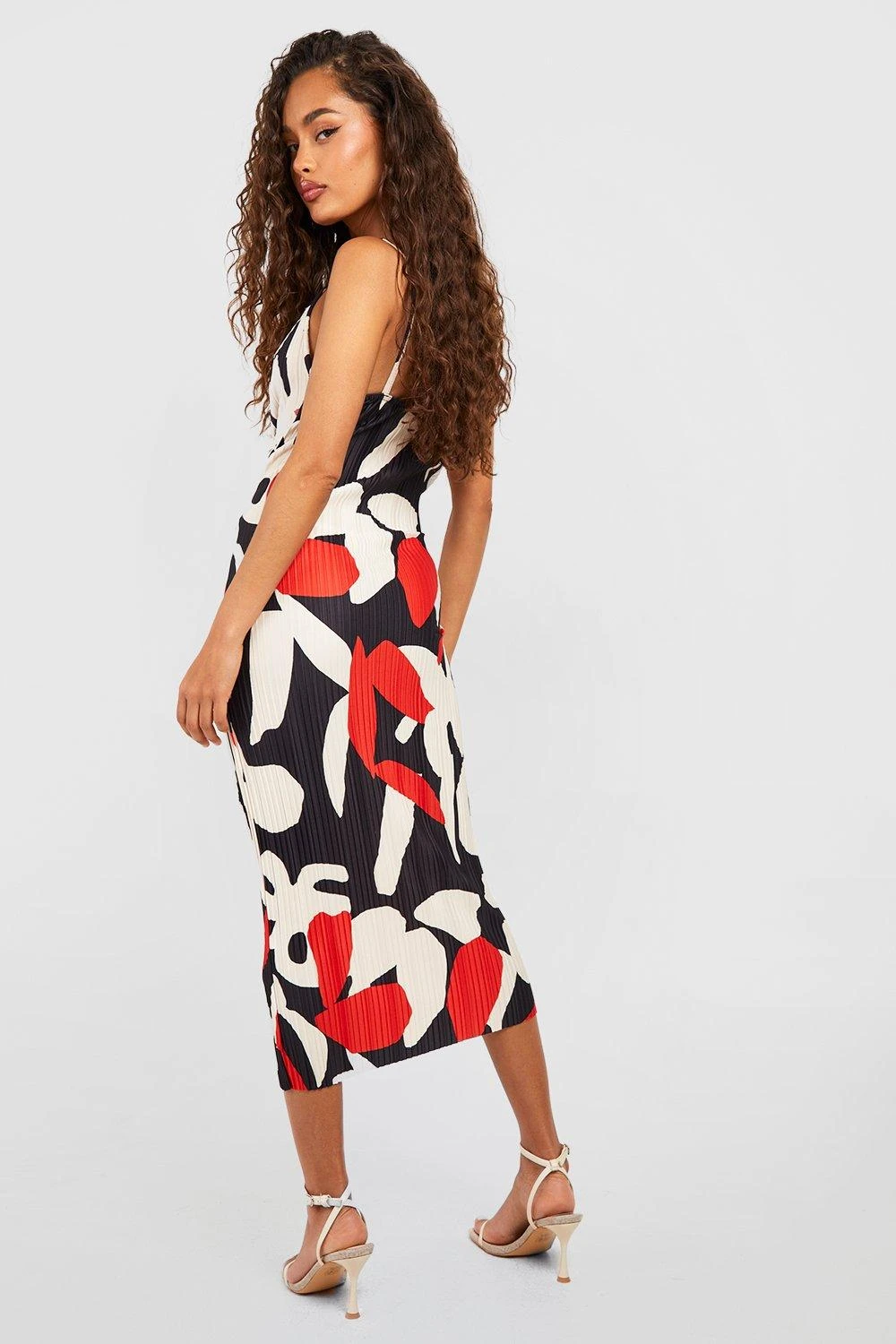 Plissee-Midikleid Mit Abstraktem Print 4 Plissee-Midikleid Mit Abstraktem Print – Bild 2