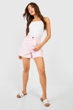 Rosane Mom-Jeansshorts Mit Ausgefranstem Saum -Stil Formen Verkäufe gzz52695 pastel20pink xl 2