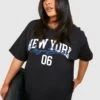 Plus Oversize T-Shirt Mit New York Schriftzug -Stil Formen Verkäufe gzz52979 black xl