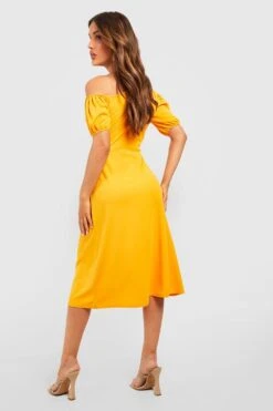 Asymmetrisches Midikleid Mit Puffärmeln -Stil Formen Verkäufe gzz53001 orange xl 1