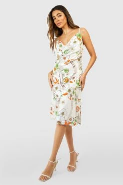 Florales Satin-Midikleid 8 Florales Satin-Midikleid -Stil Formen Verkäufe gzz53012 cream xl 2