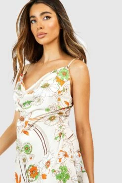 Florales Satin-Midikleid 9 Florales Satin-Midikleid -Stil Formen Verkäufe gzz53012 cream xl 3