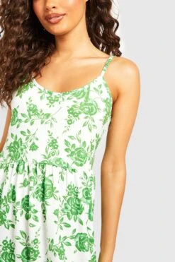 Smok-Midikleid Mit Porzellan-Print 9 Smok-Midikleid Mit Porzellan-Print -Stil Formen Verkäufe gzz53047 green xl 3