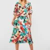 Florals Midikleid Mit V-Ausschnitt -Stil Formen Verkäufe gzz53055 black xl